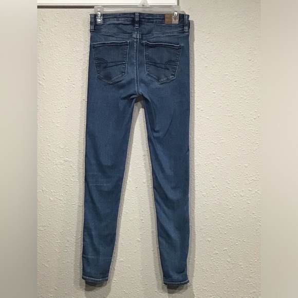American Eagle Next Level Stretch High-Rise Jegging Denim Blue Jeans Size 4 Long - Picture 5 of 6